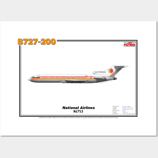 Boeing B727-200 - National Airlines (Art Print) Wall Art by TheArtofFlying